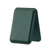 A dark green magnetic leather wallet with a protective stand case.