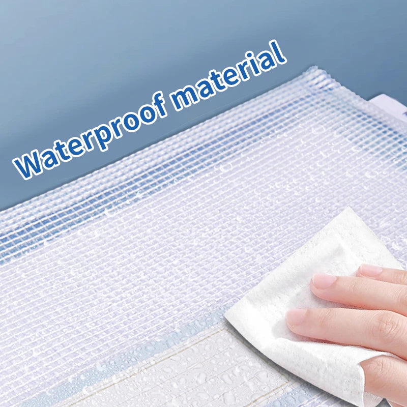 A close-up of a white waterproof mesh zipper document pouch file folder being held by a hand.