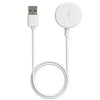 White magnetic wireless charging cable with a USB connector and a lightning bolt symbol.
