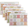 A set of large print self-adhesive Bible tabs in various pastel shades for marking scripture.