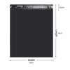 Black poly mailers for shipping, measuring 35cm wide by 46cm long.