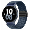 Dunkelblaue magnetische Armbanduhr für eine Smartwatch mit schwarzem Zifferblatt und silbernem Gehäuse.