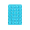A pack of 24 silicone suction cups for mounting phones and tablets, colored light blue.