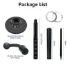 Package list showing a magnetic phone mount, a monopod, and a 1/4-20 to 17m converter.