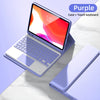 iPad violet avec clavier et souris Bluetooth détachables, affiché en vue ouverte.