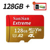 Rote Speicherkarte Sandian Extreme mit 128 GB Kapazität und Micro SD Kompatibilität.