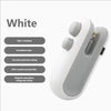 A white handheld USB rechargeable heat sealer bag with buttons and a sealing mechanism.