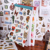 A sticker book featuring aesthetic scrapbooking patterns with nature and animal designs.