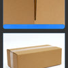 A brown kraft cardboard shipping box shown from the top view and a side view.