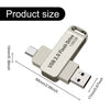 A silver USB 2.0 flash drive with a Type-C connector and a 128GB capacity shown from the side.