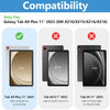 Compatibility chart showing that the product fits the Galaxy Tab A9 Plus 11" 2023 model but not the Tab A9 8.7" or Tab S9 11"