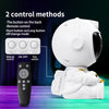 Lampe de poche astronaute blanche avec contrôles : bouton et télécommande.