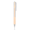 A clear precision utility knife with a light beige handle and silver blade tip.