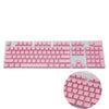 A set of pink mechanical keyboard keycaps for a 104-key backlit ABS keyboard.
