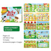 A set of 12 pages of a Busy Book alphabet activity book featuring various farm animals and letters