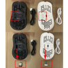 A set of black and white wireless gaming mice, including the mouse, charging cable, and USB receiver.