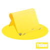 A yellow flexible multi-angle tablet and phone desk stand.