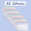 A5 mesh zipper document bags in various pastel colors displayed in a row.