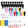 A set of 20 black and 8 colored dry erase markers with a whiteboard eraser.