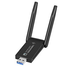 محول واي فاي لاسلكي مزدوج النطاق USB عالي السرعة مع هوائيات خارجية وموصل USB