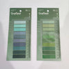 A set of ten gradient colored clear self-adhesive sticky notes for books and study.