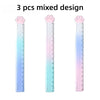 Three mixed design cute cat paw straight rulers showing a gradient measurement tool.