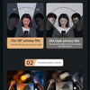 Comparison of a 28 degree privacy film versus an old style film showing clear and blurred pictures.