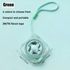 A green compact and portable retractable measuring tape with a 2m/78.74 inch tape and a lock.