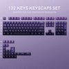 A set of 132 keyscapes in various colors and profiles for full-size mechanical keyboards