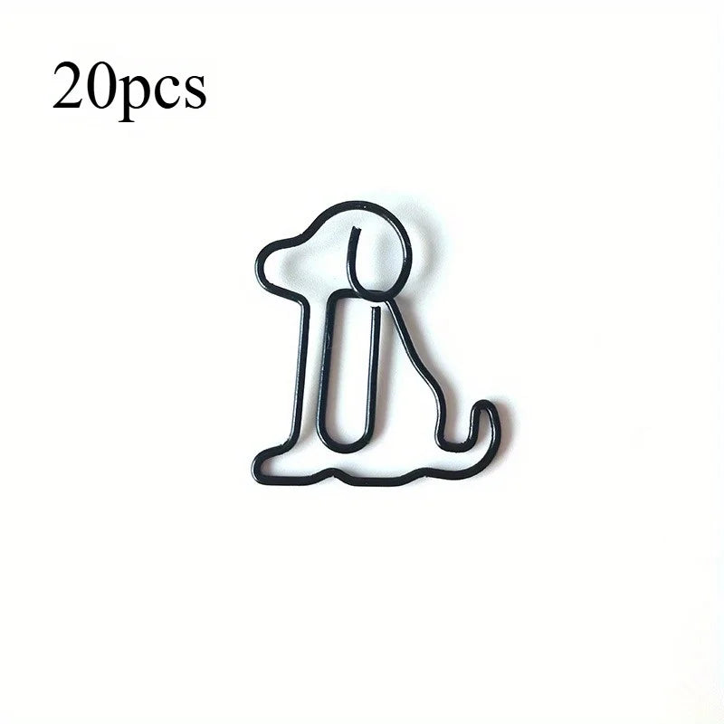 A single colorful sitting dog shaped paper clip from a 20-pack of cute desk organizers.