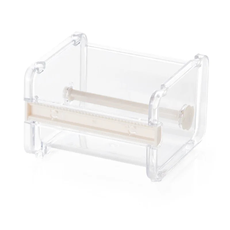 Cortador y dispensador de cinta washi multicolor de plástico transparente con regla de medición visible