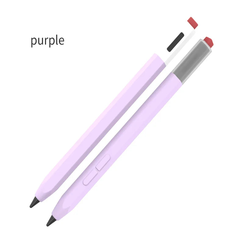 Coque de protection en silicone violet pour stylet.