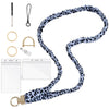 A stylish stretchy breakaway ID badge lanyard with a black and white leopard print design and a retractable reel.