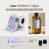 Roll of thermal transfer stickers with various labels for organization and labeling
