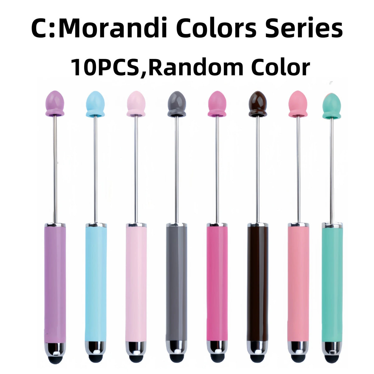 A set of ten Morandi Colors series rubber touch ballpoint pens with various pastel and dark colors.