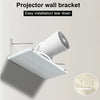 A white projector wall bracket mounted on a wall, designed for easy installation and tear down.