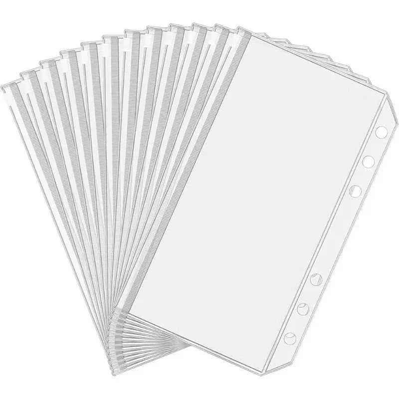 A stack of A6 zippered budget envelopes for notebooks.