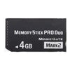 Tarjeta MemoryStick PRO Duo negra de 4GB con designación MARK2.