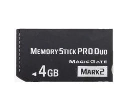 Tarjeta MemoryStick PRO Duo negra de 4GB con designación MARK2.