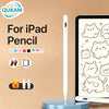 Weißer Präzisionsstilus-Stift neben einem iPad, der seine Verwendung zum Zeichnen und Notieren demonstriert.