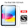 Two screen protector installation tools for an iPad 10th generation 10.9 inch device.
