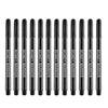 A row of black counterfeit detection pens for currency verification.