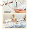 Instructions showing how to install an acrylic desk organizer for pens, pencils, and art supplies.