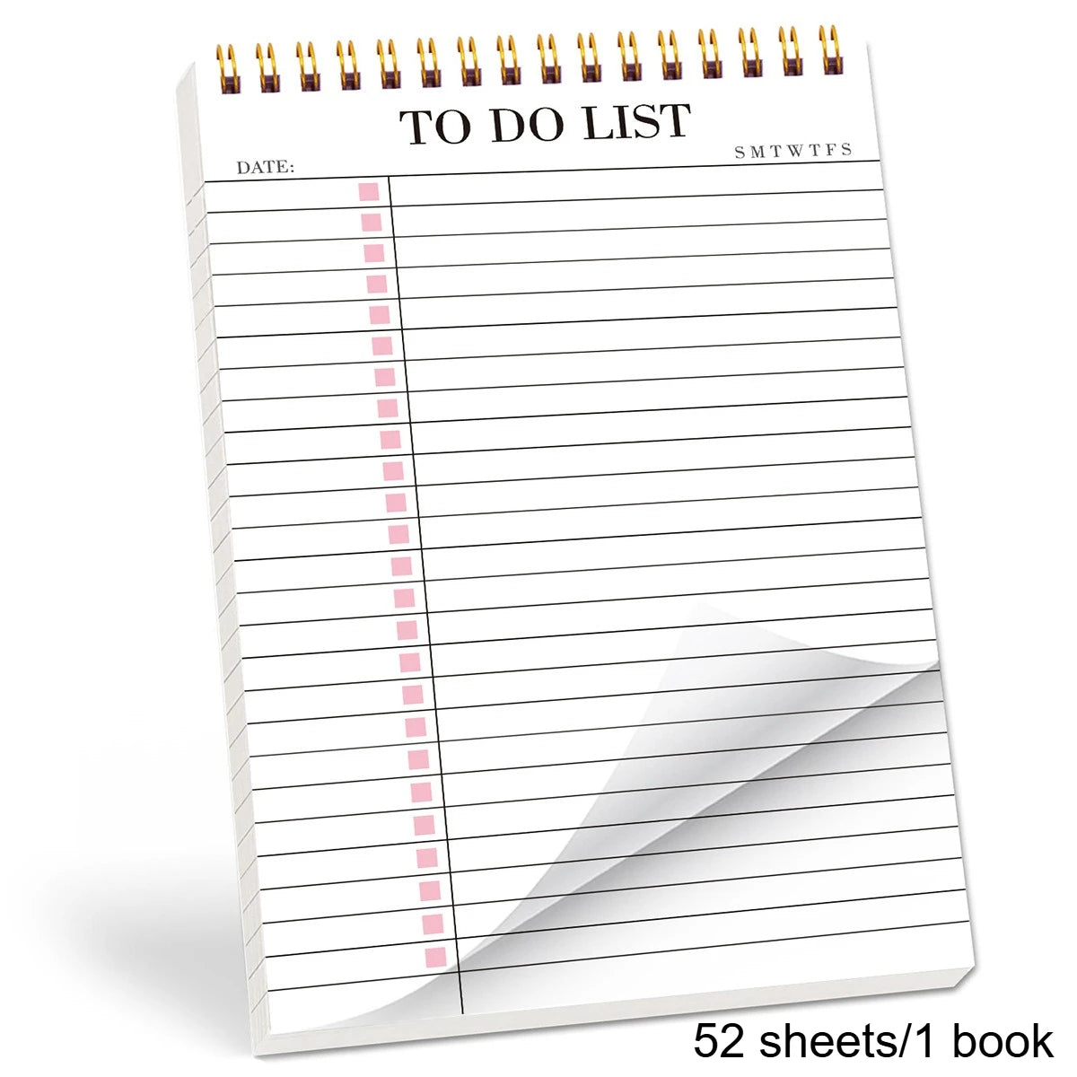 Cuaderno encuadernado en espiral con páginas rayadas para planificador de tareas