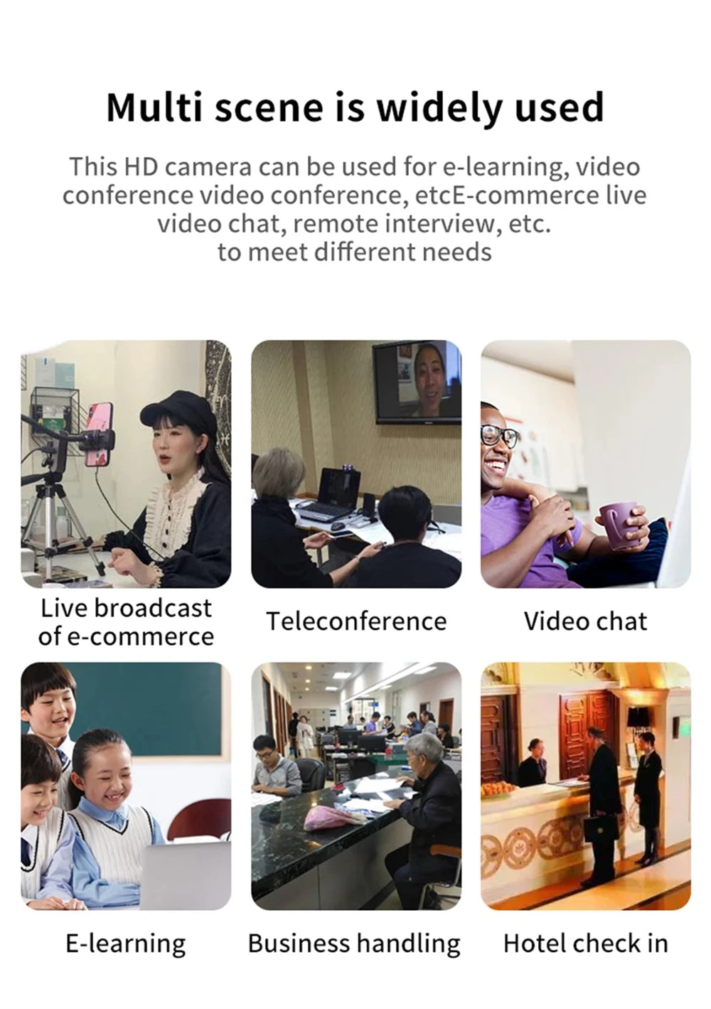 A multi-scene HD camera used for e-learning, video conferencing, and live broadcasting applications.