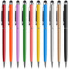 A set of ten precision universal touch stylus pens in various colors including black, orange, purple, green, yellow, and silv
