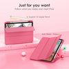 A pink clear TPU shockproof case for an iPad, demonstrating auto sleep and wake features.