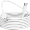Câble de charge USB-C vers USB-C blanc, enroulé et haute vitesse 60W, avec connecteur visible.