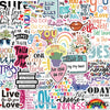A collection of inspirational quotes and affirmations written in various fonts and styles on a white background.