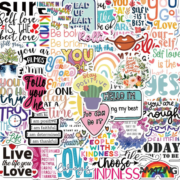 A collection of inspirational quotes and affirmations written in various fonts and styles on a white background.